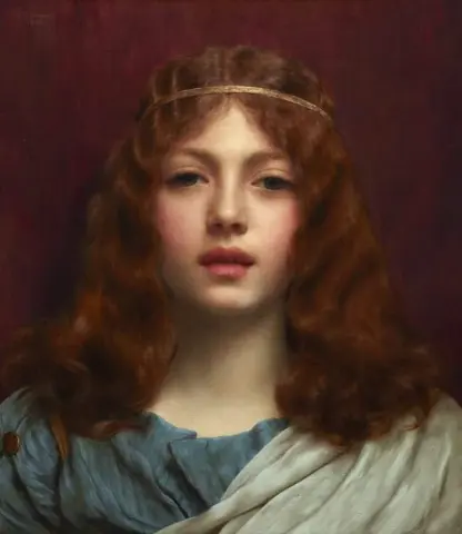 古代ギリシャのドレスを着た若い女性 1906